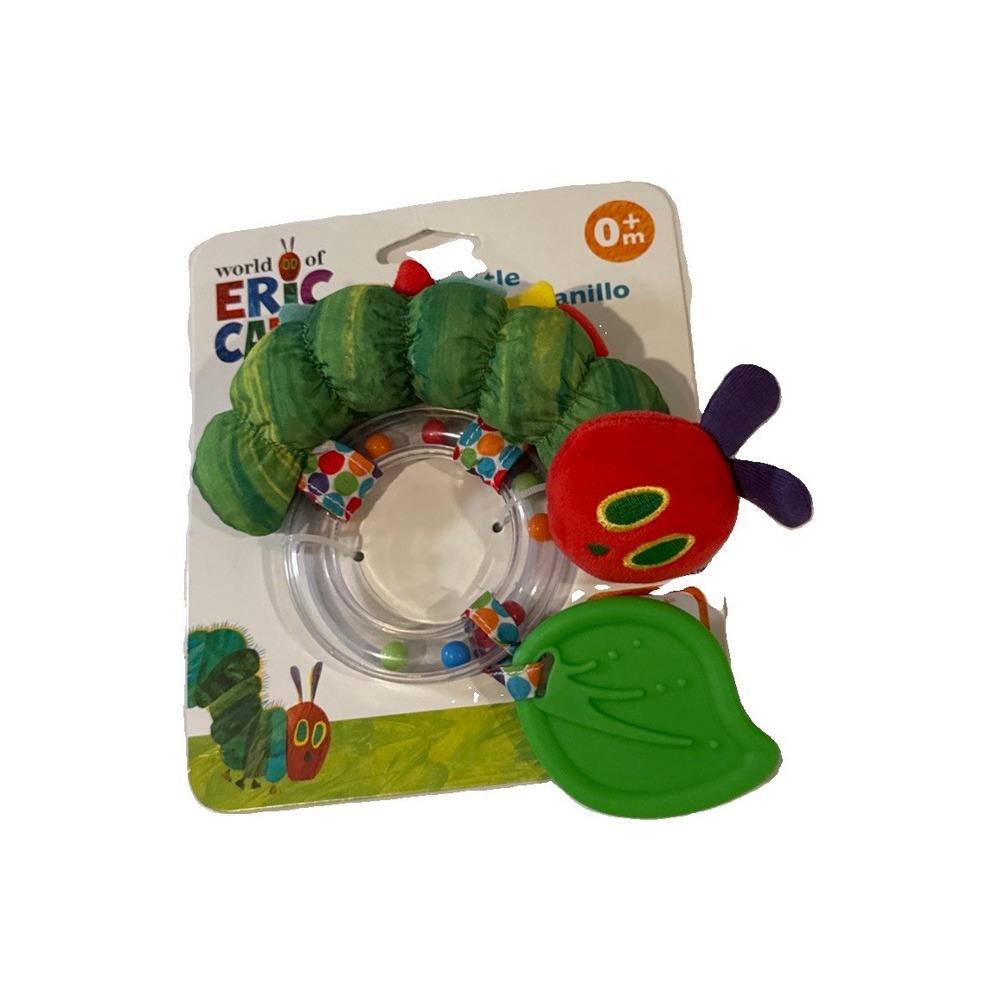 NWT  Kids Preferred Eric Carle The Very Hungry Caterpillar Plush Ring Rattle HTF